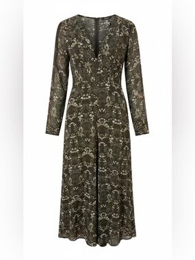 Forever 21 Floral Maxi Skort Romper Overlay Dress – Small